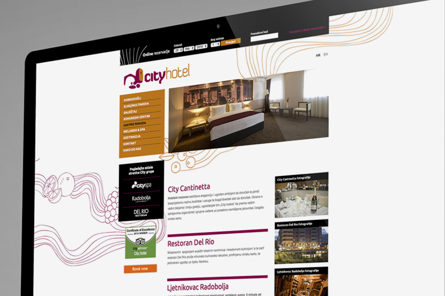 vizualni identitet city hotel web dizajn