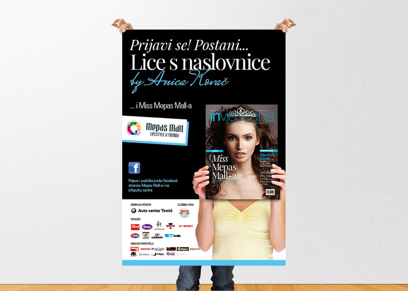 Dizajn event identiteta i promotivne kampanje za "Lice s naslovnice i Miss Mepas Mall-a by Anica Kovač"