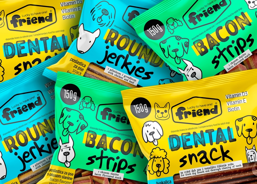 The visual identity of the product collection - Friend Dog Treats