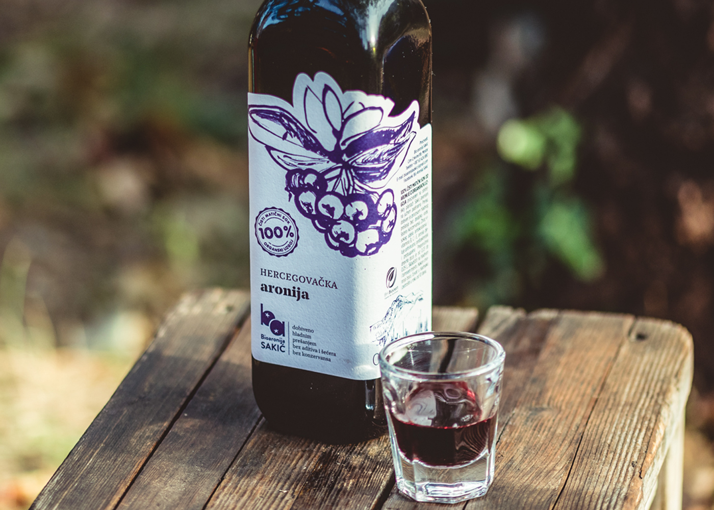 The brand identity and packaging design for an all-natural chokeberry juice 