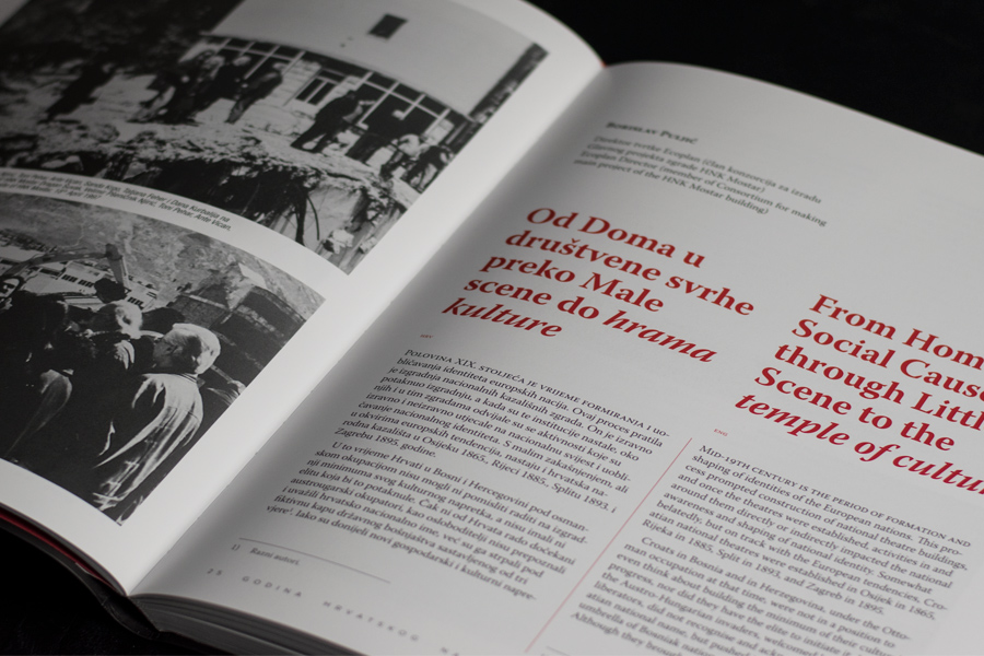 Dizajn monografije i prigodnog logotipa povodom 25. obljetnice Hrvatskog narodnog kazališta u Mostaru